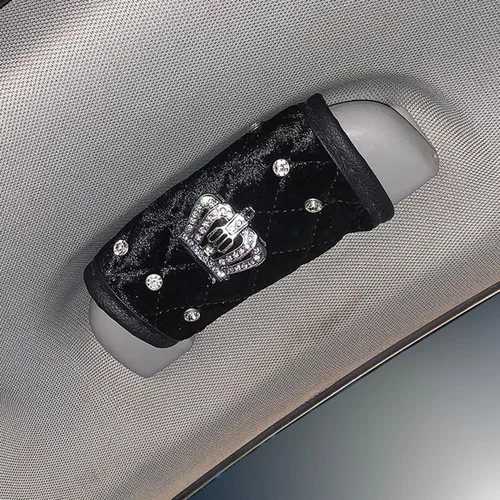 Miniatura 7 de Paquete de 2 fundas brillantes para manija de puerta de seguridad para automóviles, con cristales brillantes, almohadillas protectoras para manija