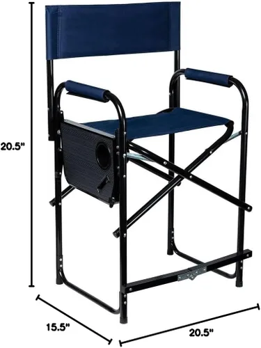 Miniatura 2 de Dura-Tech Silla alta plegable con mesa Comodidad estable elevada Duradera y resistente Comodidad acolchada Mesa plegable adjunta Capacidad