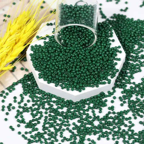 Miniatura 2 de Bala&Fillic Tamaño casi uniforme Cuentas de semillas redondas de color verde ejército de 2 mm Aproximadamente 10000 piezas/110 gramos en caja