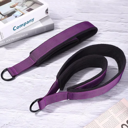 Miniatura 5 de Correas TOBWOLF para Pilates - Correas de doble bucle con anilla en D para Reformer, acolchadas, para entrenamiento en casa o en el gimnasio Púrpura