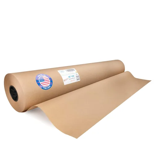 Miniatura 20 de Rollo de papel kraft negro de 36" x 8640" (720 pies), rollo de papel grande de calidad fabricado en Estados Unidos, grosor de 50lb para embalaje