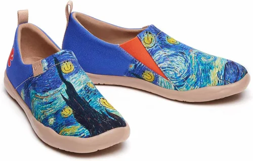 Miniatura 4 de UIN Zapatos deportivos ligeros para mujer para caminar informales con diseño de arte pintados divertidos para viajes vacaciones sonrientes