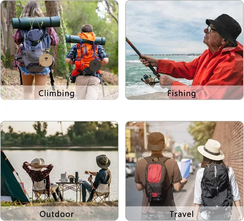 Miniatura 7 de Sombrero de sol para hombres y mujeres, ala ancha, UPF 50+, sombrero de pesca y pescador, impermeable, plegable, sombrero de sol para playa, Caqui