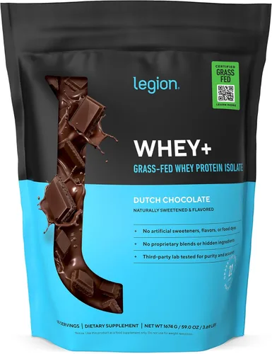 Miniatura 8 de LEGION Whey+ Proteína de Suero Aislado de Vacas Alimentadas con Pasto - Polvo de Proteína de Suero Aislado Bajo en Calorías, Sin OMG, Sin Azúcar