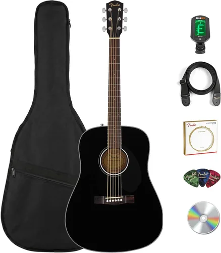 Conjuntos de guitarras acústicas Fender CD-60. Negro