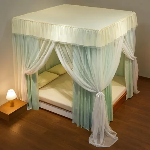 Miniatura 2 de Dosel de cama de 4 postes de esquina de princesa y bonita mosquitera para cama de niñas, dormitorio de adultos, habitaciones de niños; red