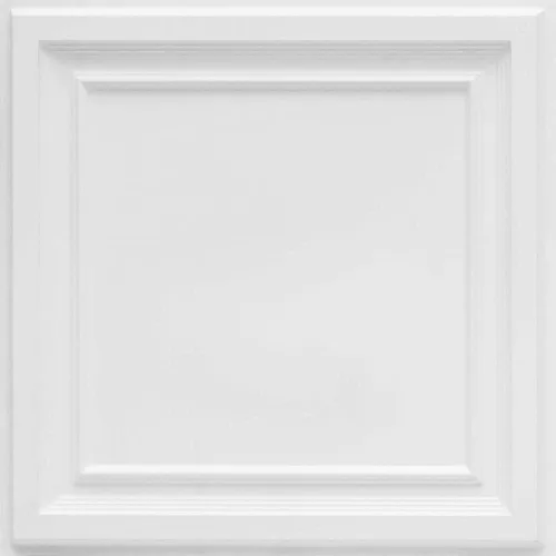 From Plain To Beautiful In Hours 233 Galleria - Azulejo de techo de PVC de 2 x 2 pies (cubiertas / 40 pies cuadrados), color blanco mate, 10 unidades