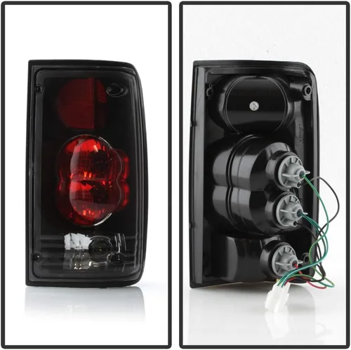 Miniatura 2 de ACANII - Para 1989-1995 Toyota Pickup Truck Blackk Vivienda Luces traseras Luces traseras Lámparas de freno Asamblea mercado de accesorios