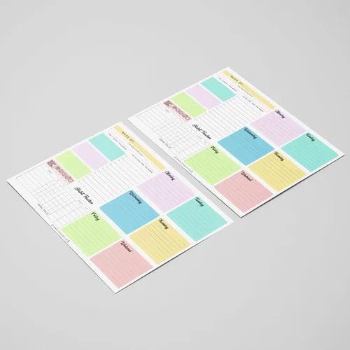 Miniatura 6 de Agenda semanal con tapa (magnética) para todo el año, 50 hojas sin fecha para horario diario, listas de tareas, seguimiento de hábitos