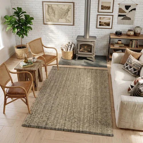 Miniatura 61 de LEEVAN Alfombra de Área Lavable de 4 x 6 pies, Alfombra de Algodón Tejida a Mano para Sala de Estar, Alfombras Trenzadas Blancas para Dormitorio