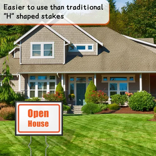 Miniatura 2 de Juego de 12 estacas de alambre de metal resistentes para letreros de jardín y césped, alternativa de 13 pulgadas a las estacas de marco en H