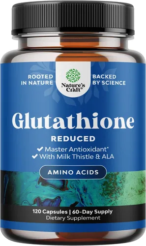 Miniatura 12 de Suplemento de glutatión L para apoyo de la piel y el hígado, glutatión extra fuerte de 1000 mg con extracto de cardo mariano de silimarina ALA