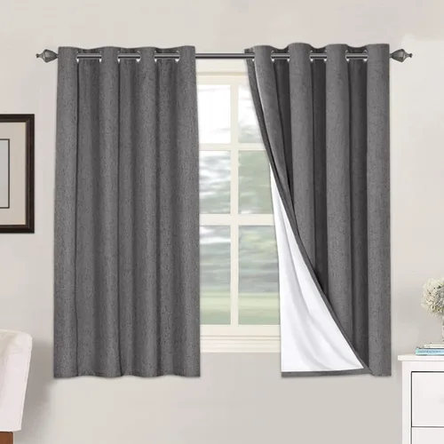 Miniatura 36 de H.VERSAILTEX Cortinas opacas de lino de 72 pulgadas de largo, 100% absolutamente opacas, con aislamiento térmico, con textura de lino, cortinas