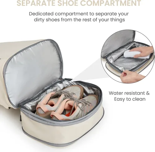Miniatura 2 de G4Free Mochila de gimnasio para mujer con compartimento para zapatos y bolsillo húmedo, mochila de viaje impermeable, mochila deportiva ligera