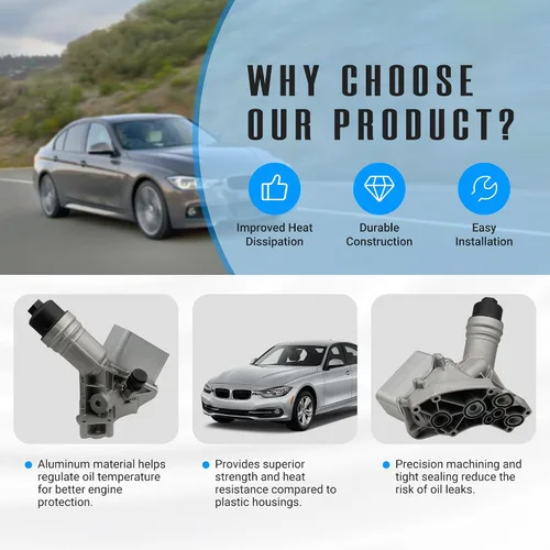 Miniatura 3 de NOVAPARTS 11428583895 Carcasa de filtro de aceite de aluminio para 2016-2021 BMW 340i 440i 540d 540i 640i 740i M240i xDrive X3 X4 3.0L Conjunto