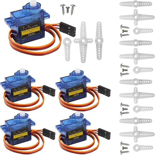 Miniatura 9 de Sg90 - Micro servomotor de 0.32 oz, Miuzei Mini Servos pequeños para Arduino RC Car DIY avión, robot, helicóptero, barco (3 piezas)