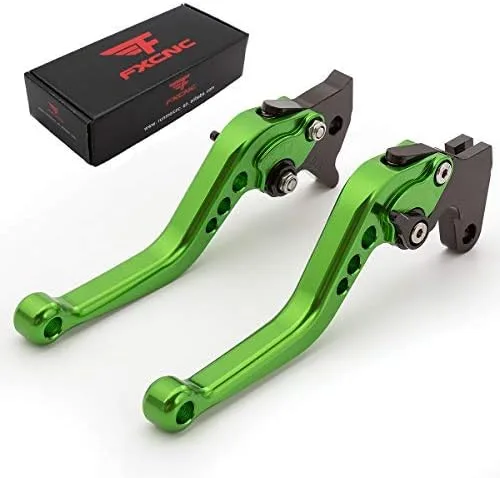 Palancas Fxcnc de freno y embrague para carreras, Palanca verde con ajuste negro.
