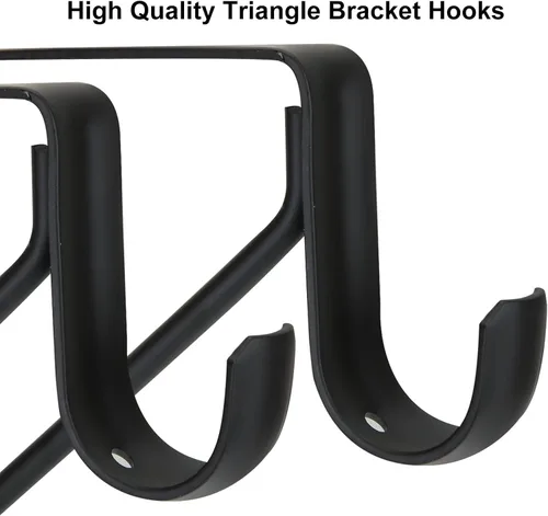 Miniatura 8 de Paquete de 4 soportes de barra de armario resistentes de 11 x 11 x 1 pulgadas, soporte de acero negro para colgar soportes de barra de ropa