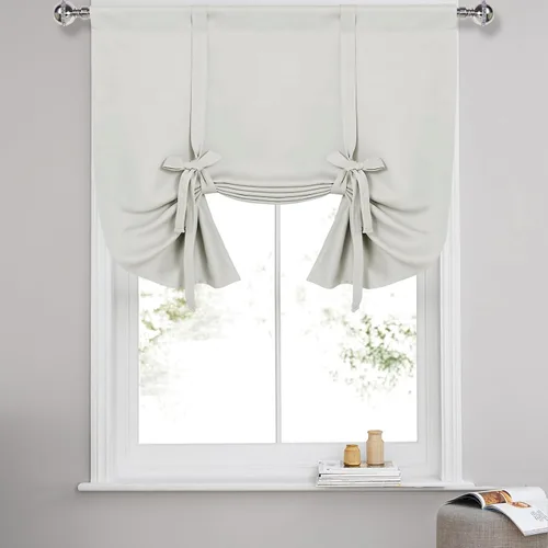 Miniatura 10 de DWCN Cortinas Opacas - Persiana Enrollable con Lazos para Ventana, Aislamiento Térmico, Oscurecimiento de Habitación, Cortinas con Bolsillo