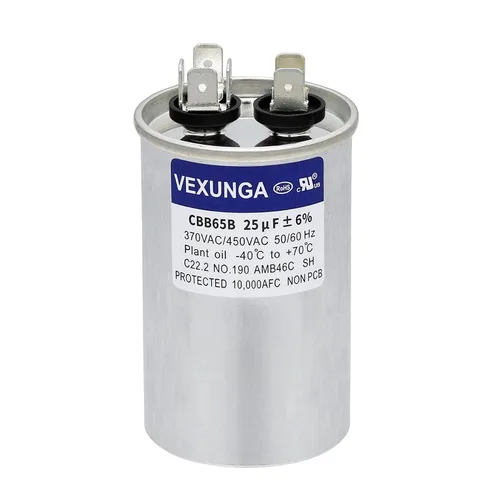 Miniatura 89 de VEXUNGA - 25/5 uF 25+5 MFD 370V o 440V Condensadores redondos de arranque dual 25 5 uF 370 440 Volt VAC CBB65 Condensadores para acondicionador