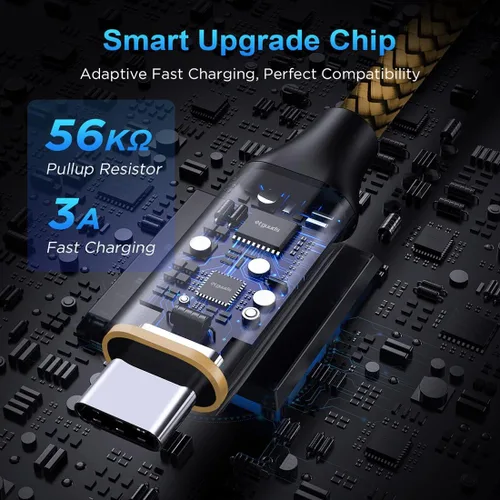 Miniatura 2 de etguuds Cable USB a USB C de 2 pies, paquete de 2 cables de carga USB A a tipo C de carga rápida para Samsung Galaxy A17 A16 A15 A26 A36 A56, S25