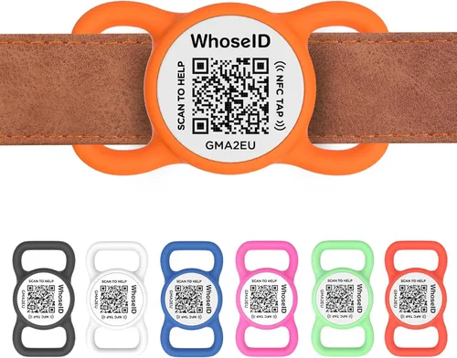 Miniatura 8 de Etiqueta para perro con código QR con NFC, etiqueta de identificación personalizada de mascota, etiqueta de identificación de perro de silicona
