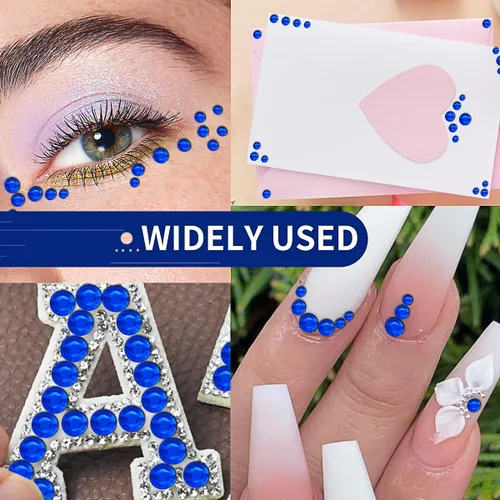Miniatura 4 de 3090 calcomanías autoadhesivas de diamantes de imitación azul oscuro, joyas para el cabello, joyas para el rostro, gemas para los dientes, gemas