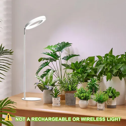 Miniatura 2 de yadoker 72 LEDs Luz de cultivo de plantas para plantas de interior, Luz de escritorio de aluminio con grano de madera de nogal LED, Altura