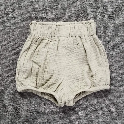 Miniatura 3 de Conjunto de 3 piezas de pantalones cortos para recién nacidos, para bebés, niñas y niños, mezcla de lino y algodón, lindos pantalones cortos