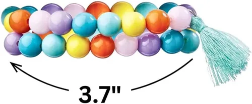 Miniatura 2 de Amscan Conjunto de pulseras de cuentas para mujer, multicolor, 3.7 pulgadas de EE. UU