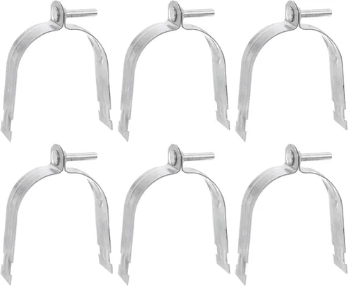 Miniatura 12 de uxcell Abrazaderas de puntal EMT de 6-1/2 "de acero para conductos rígidos y tubería 4 unids universal EMT Strut Clamp con perno y tuerca