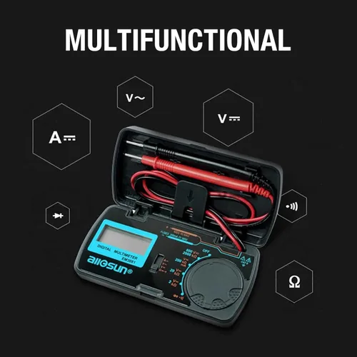 Miniatura 3 de all-sun, multímetro digital/DMM/Multi Tester Amp/Ohm/Volt medidor de diodo y prueba de continuidad, pequeño, tamaño de bolsillo