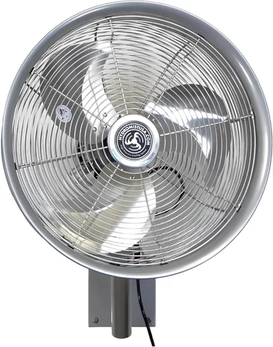 Miniatura 2 de Hydromist Ventilador oscilante de pared para exteriores, control de cable de 3 velocidades, hoja de ventilador de resina dura con soporte de montaje