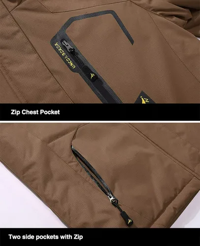 Miniatura 5 de MAGCOMSEN - Chaqueta de invierno para hombre, impermeable, abrigada, con forro polar y múltiples bolsillos