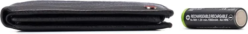 Miniatura 7 de Alpine Swiss RFID - Cartera de piel con 2 compartimentos para documentos de identidad, con ventana dividida, sección para billetes, en caja de regalo