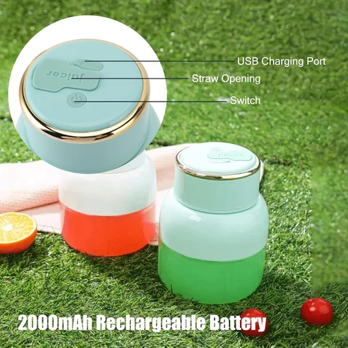 Miniatura 4 de Batidora portátil 27.1 fl oz USB recargable batido taza BPA-Free Food Grade Material, 2000mAh Battery, Compact 11x16cm, Detachable for Easy