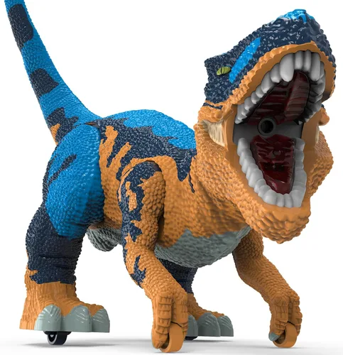 Juguetes grandes de dinosaurio para niños de 3 a 9 años, figura de dinosaurio grande Tyrannosaurus rex, juguete para almacenamiento de vientre, Azul