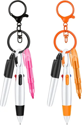 Miniatura 9 de Sabary Juego de mini rotuladores para enfermera, bolígrafos para enfermera, incluye resaltador de punta rosa y morado, 2 marcadores permanentes y 2