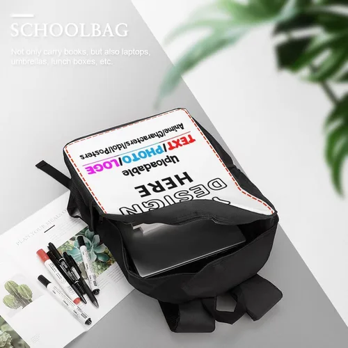 Miniatura 5 de Mochila personalizada con texto de imagen y foto, personaliza mochila de viaje para laptop para hombres y mujeres, bolsa de hombro casual de 17