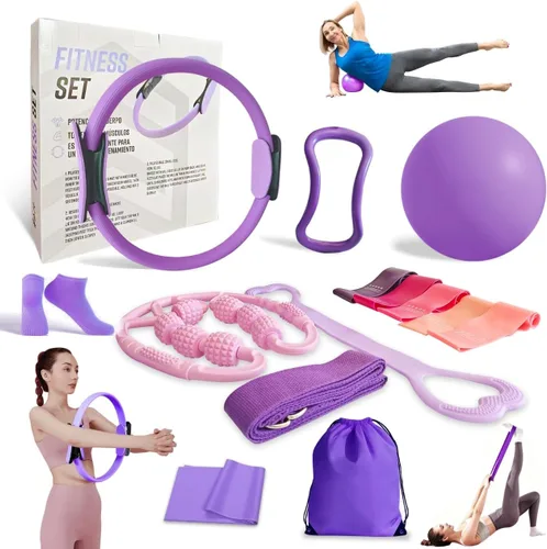 Miniatura 9 de Kit de entrenamiento en casa de pilates Zuluro para mujeres, set de anillo y pelota de pilates Better Me, equipo esencial, con 5 bandas