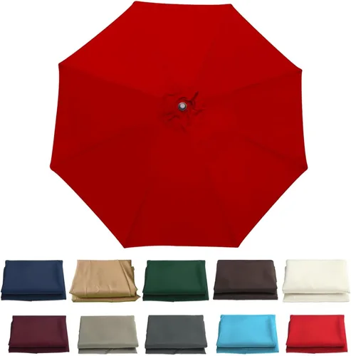 Miniatura 11 de Cubierta de repuesto para sombrilla de patio al aire libre, 6 varillas / 8 varillas de 6.5 pies/9 pies/10 pies, toldo de repuesto para sombrilla