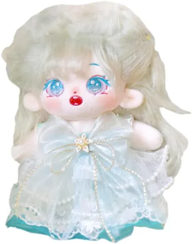 Miniatura 36 de niannyyhouse Muñeca de peluche de 7.9 in para niña, cuerpo de peluche humanoide, sin atributo, 8 pulgadas, cuerpo normal, ropa de vestir, regalos