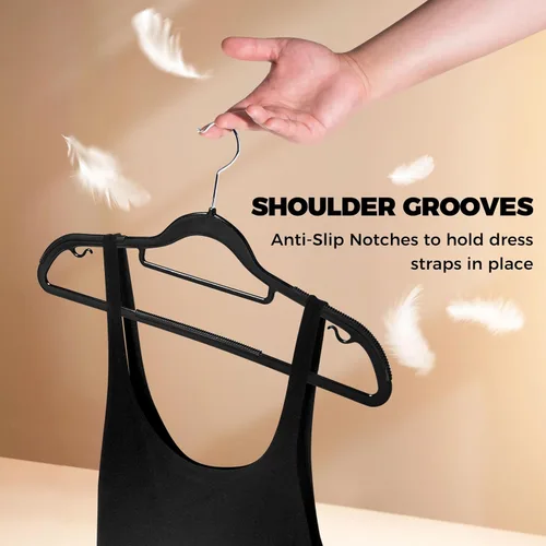 Miniatura 6 de Perchas de ropa de calidad, paquete de 50 unidades, perchas de plástico sin terciopelo para ropa, juego de perchas resistentes para abrigos, perchas