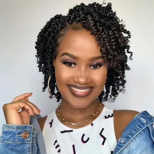 Miniatura 74 de BOHOBABE Cabello de Ganchillo Pre-retorcido Passion Twist de 14 Pulgadas Cabello Corto Ombré Gris Pre-enrollado de Ganchillo Passion Twist para Gris