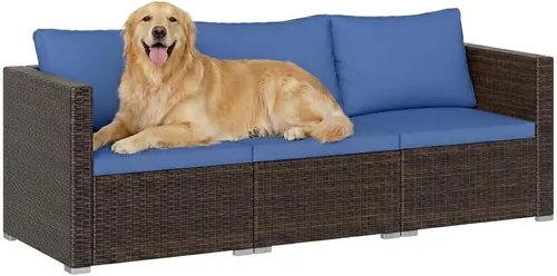 Miniatura 11 de Tangkula Sofá biplaza de mimbre de 2 piezas, muebles de patio con cojines extraíbles, sofá biplaza de ratán para balcón, terraza, jardín y piscina
