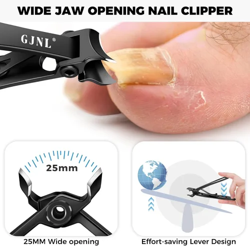 Miniatura 5 de Cortaúñas para adultos mayores, cortaúñas resistentes para hombres, uñas gruesas con amplia apertura de mandíbula, cortaúñas grandes inclinadas
