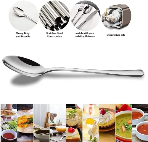 Miniatura 3 de Demitasse - Cucharas de café expreso, 10 cucharas pequeñas de acero inoxidable de 4.7 pulgadas, cucharas pequeñas para postre, té (plateado)