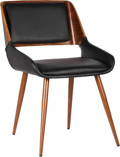 Miniatura 17 de Armen Living Silla de comedor Panda en tela gris y acabado de madera de nogal, 25 pulgadas de profundidad x 20 pulgadas de ancho x 31 pulgadas