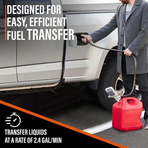 Miniatura 6 de Deway Bomba de batería de transferencia automática de combustible con parada automática y manguera de PVC, bomba de sifón de 2.5 GPM para gasolina