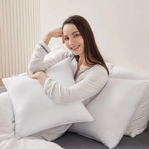 Miniatura 5 de Qeils - Juego de 2 rellenos de almohada de 12 x 20 pulgadas, rellenos de almohada blancos para sofá con funda de poliéster suave, insertos